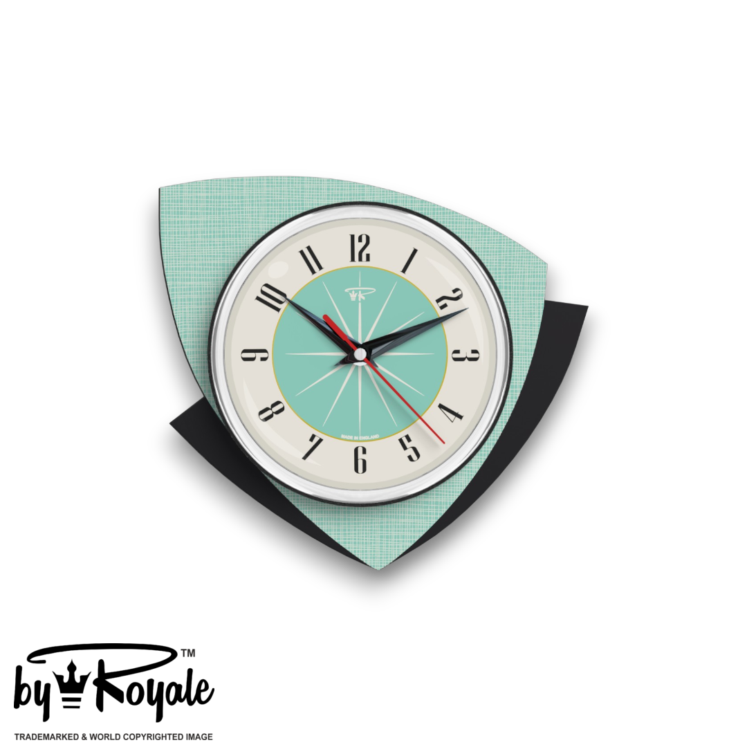 Mid Century Modern Royalexe Laminate Clock By Royale - Tiptop Aquastone