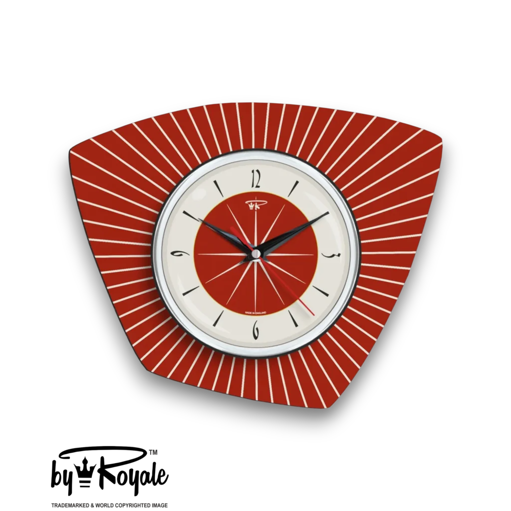 Asymmetric Wall Clock By Royale Tomato Red