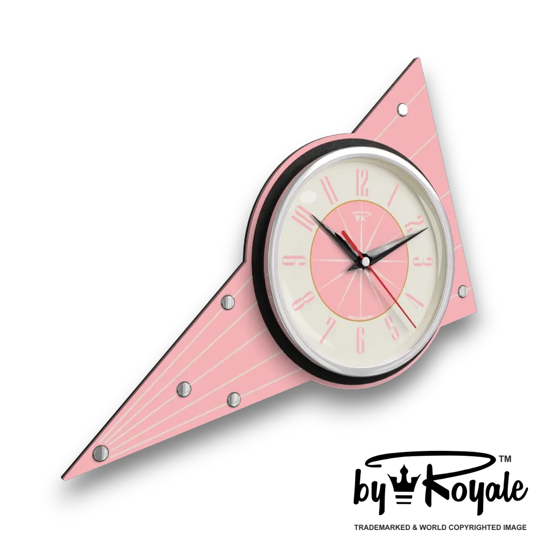 Mid Century Modern Royalexe Laminate Clock By Royale - Aurora in Pink gallery image