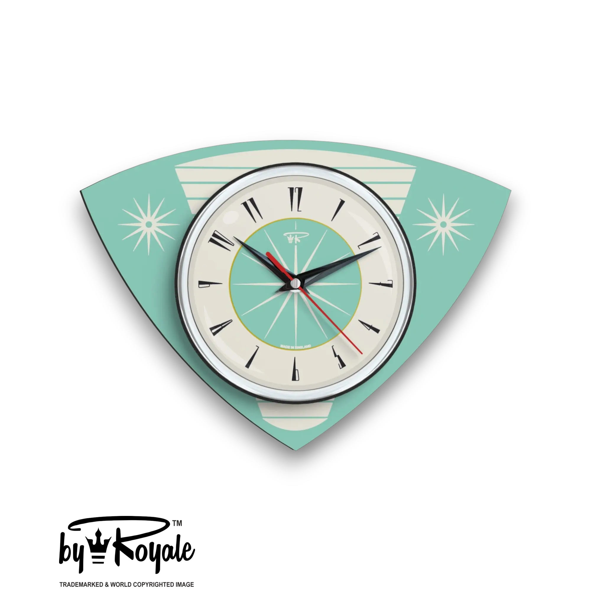 Mid Century Modern Royalexe Laminate Clock By Royale - Aquastone Caravan