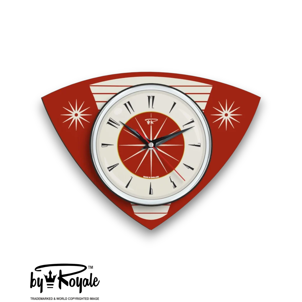 Caravan Wall Clock By Royale Front Tomato Red