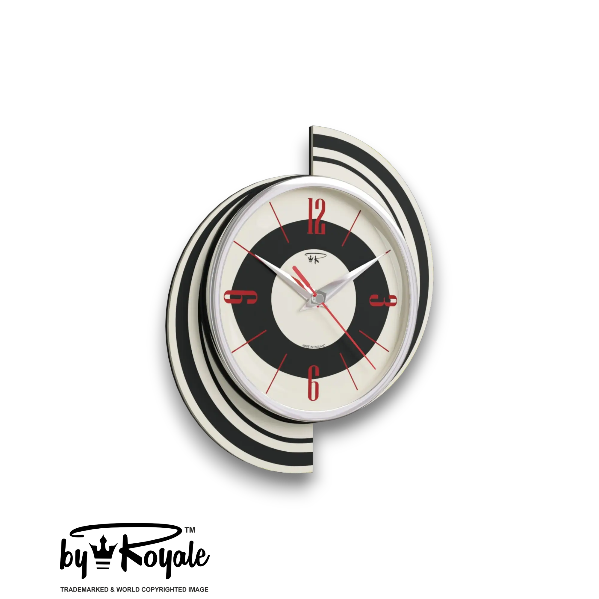 Mid Century Modern Royalexe Laminate Clock By Royale - Meteor Eye in Jet Black gallery image