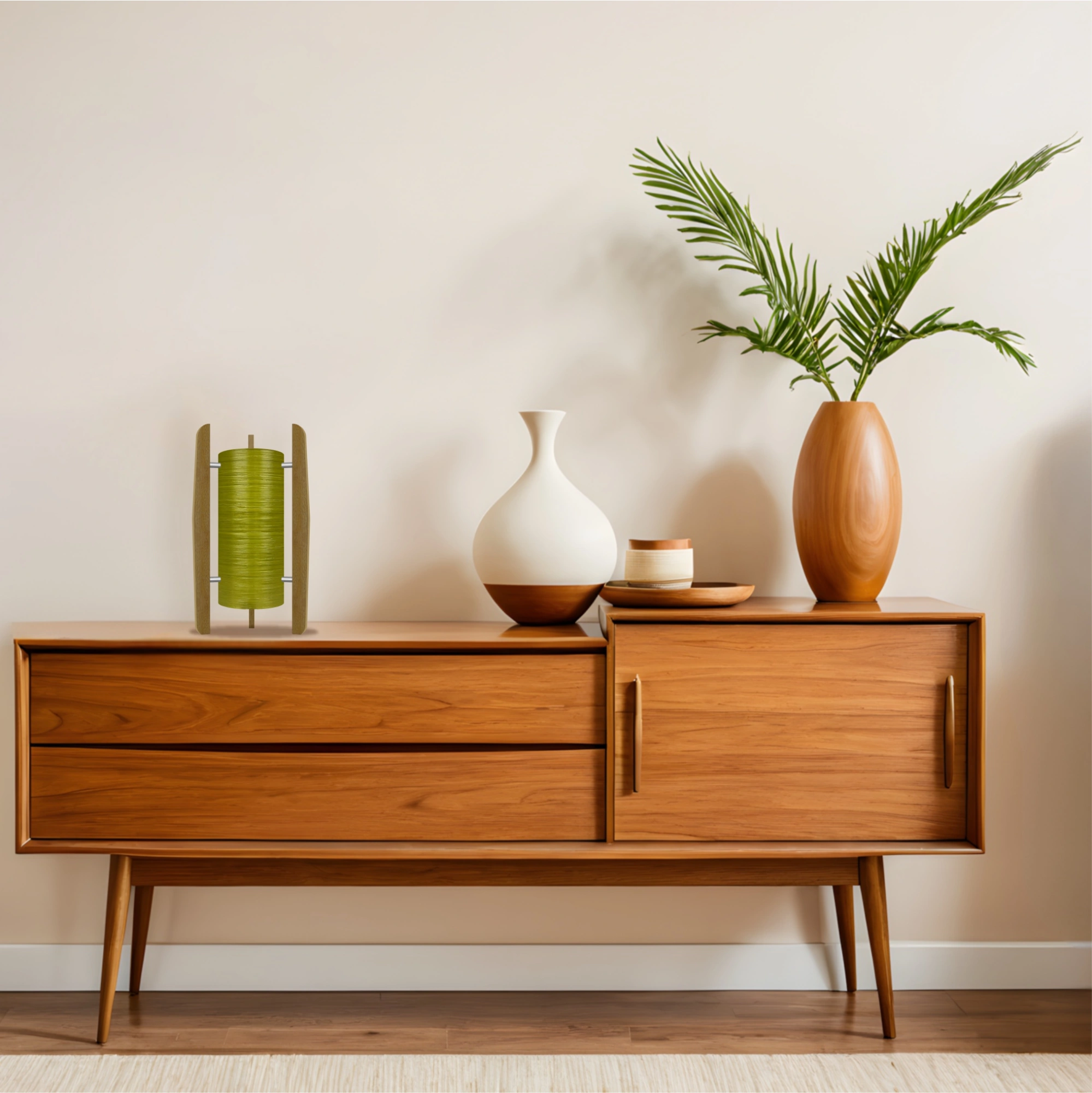 Mid-Century Modern Space Age Rocket Lamp By Royale - The Comet in Avocado Green