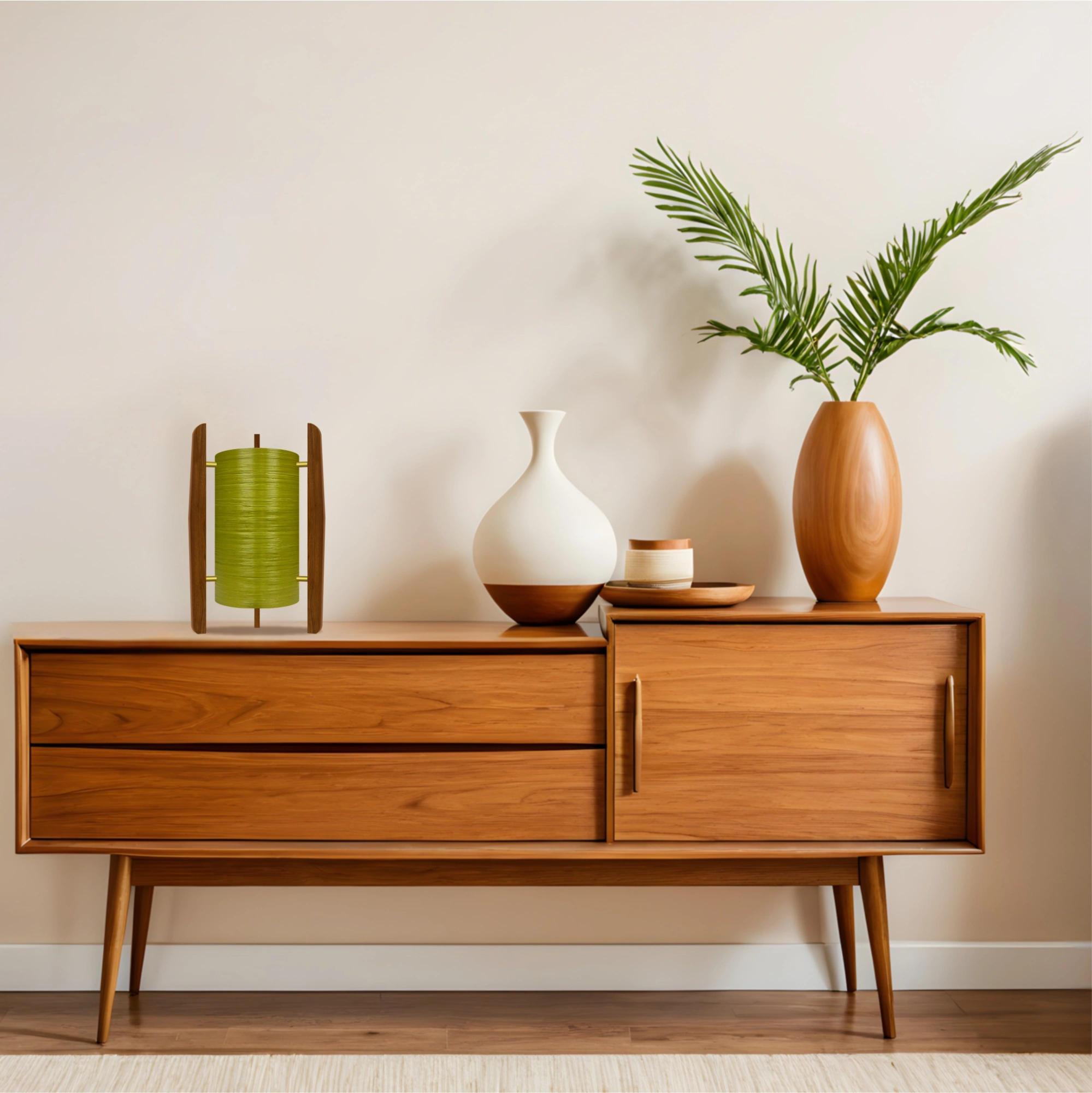 Mid-Century Modern Space Age Rocket Lamp By Royale - The Comet in Avocado Green