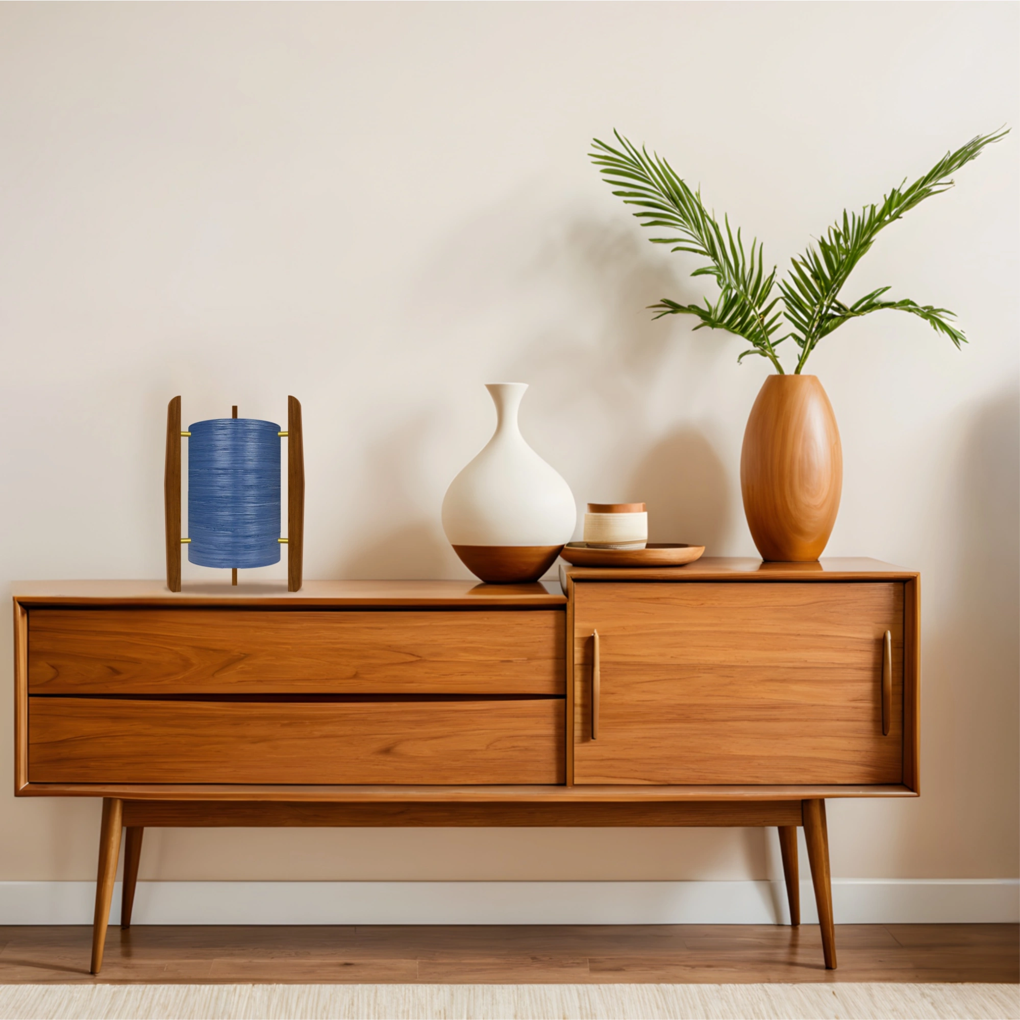 Mid-Century Modern Space Age Rocket Lamp By Royale - The Comet in Blue