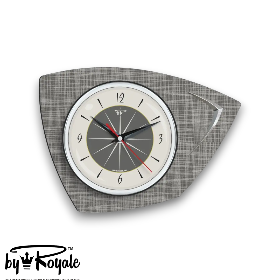 Mid Century Modern Royalexe Laminate Clock By Royale - Eclipse Dark Grey