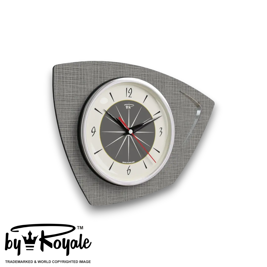 Mid Century Modern Royalexe Laminate Clock By Royale - Eclipse Dark Grey