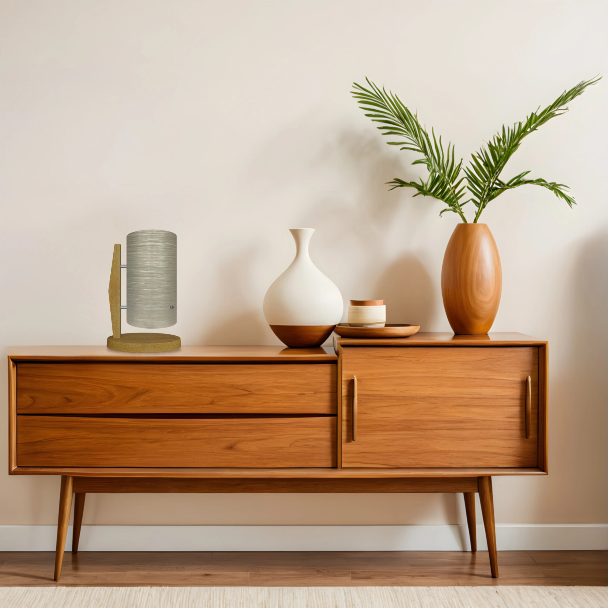 Mid-Century Modern Space Age Rocket Lamp By Royale - The Nebula in Stone Beige