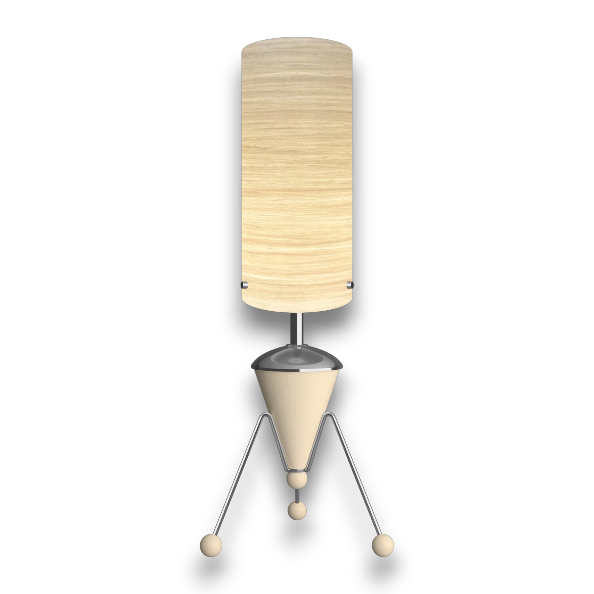 Mid-Century Modern Space Age Rocket Lamp By Royale - The Sputnik in Stone Beige