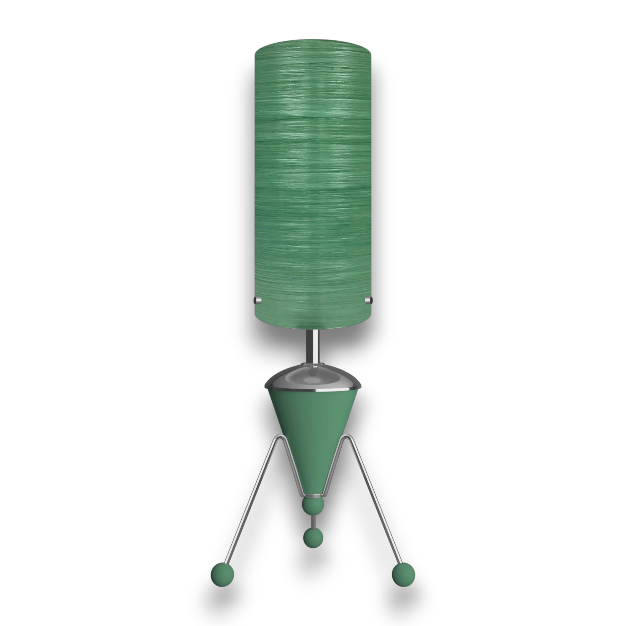 Mid-Century Modern Space Age Rocket Lamp By Royale - The Sputnik in Mint Green