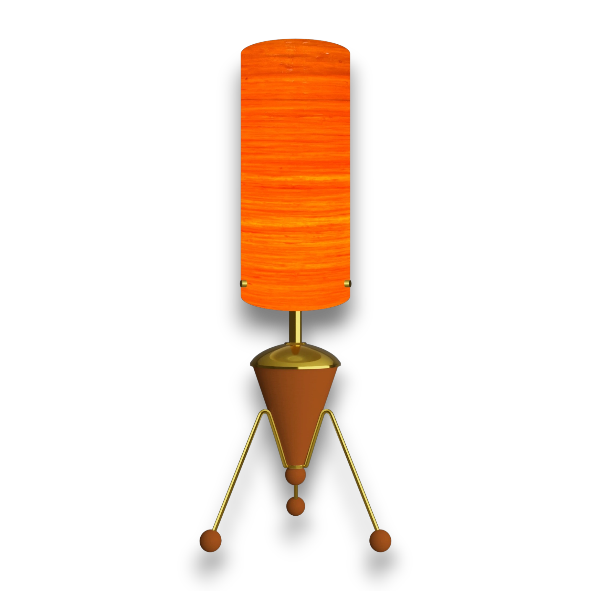 Mid-Century Modern Space Age Rocket Lamp By Royale - The Sputnik in Orange