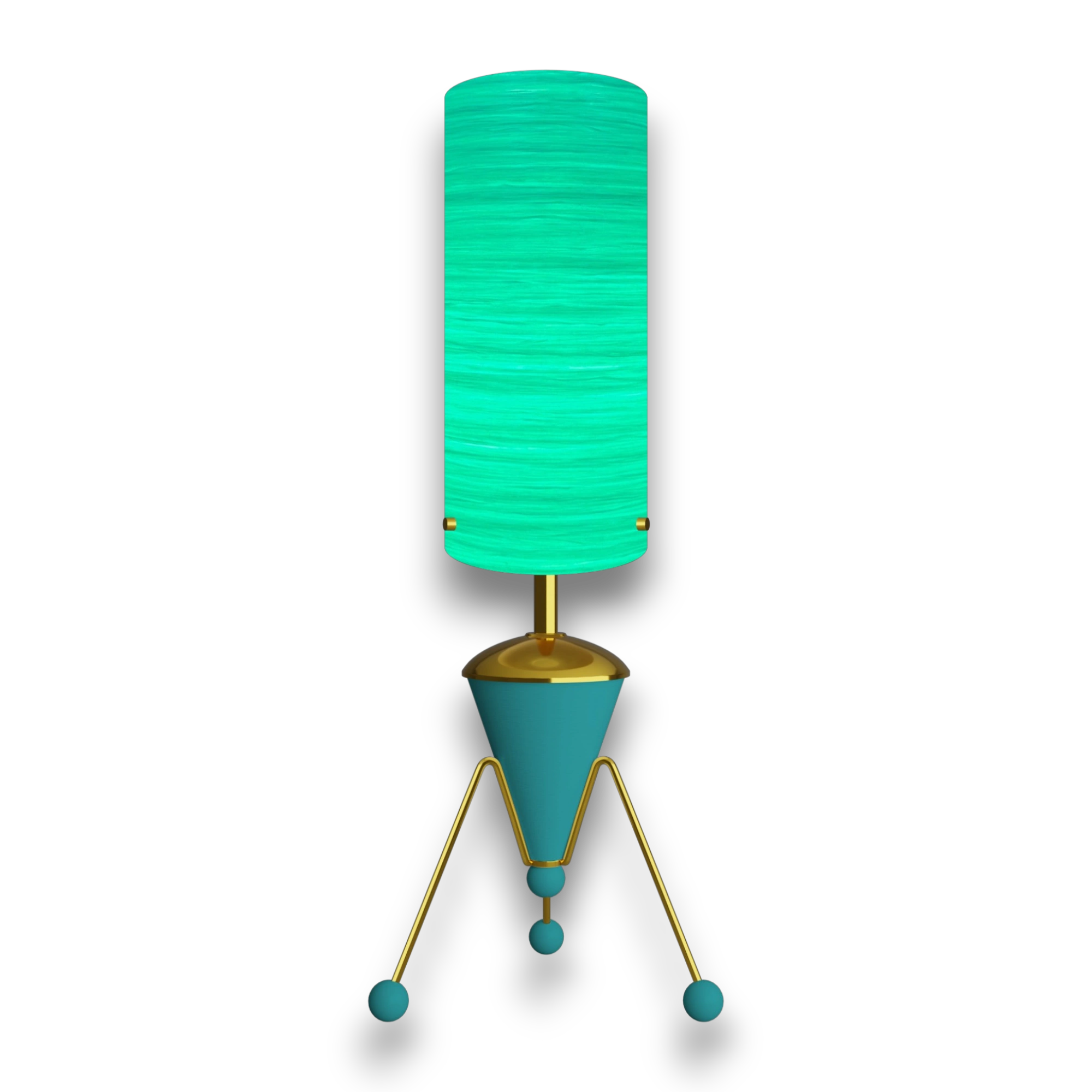 Mid-Century Modern Space Age Rocket Lamp By Royale - The Sputnik in Turquoise