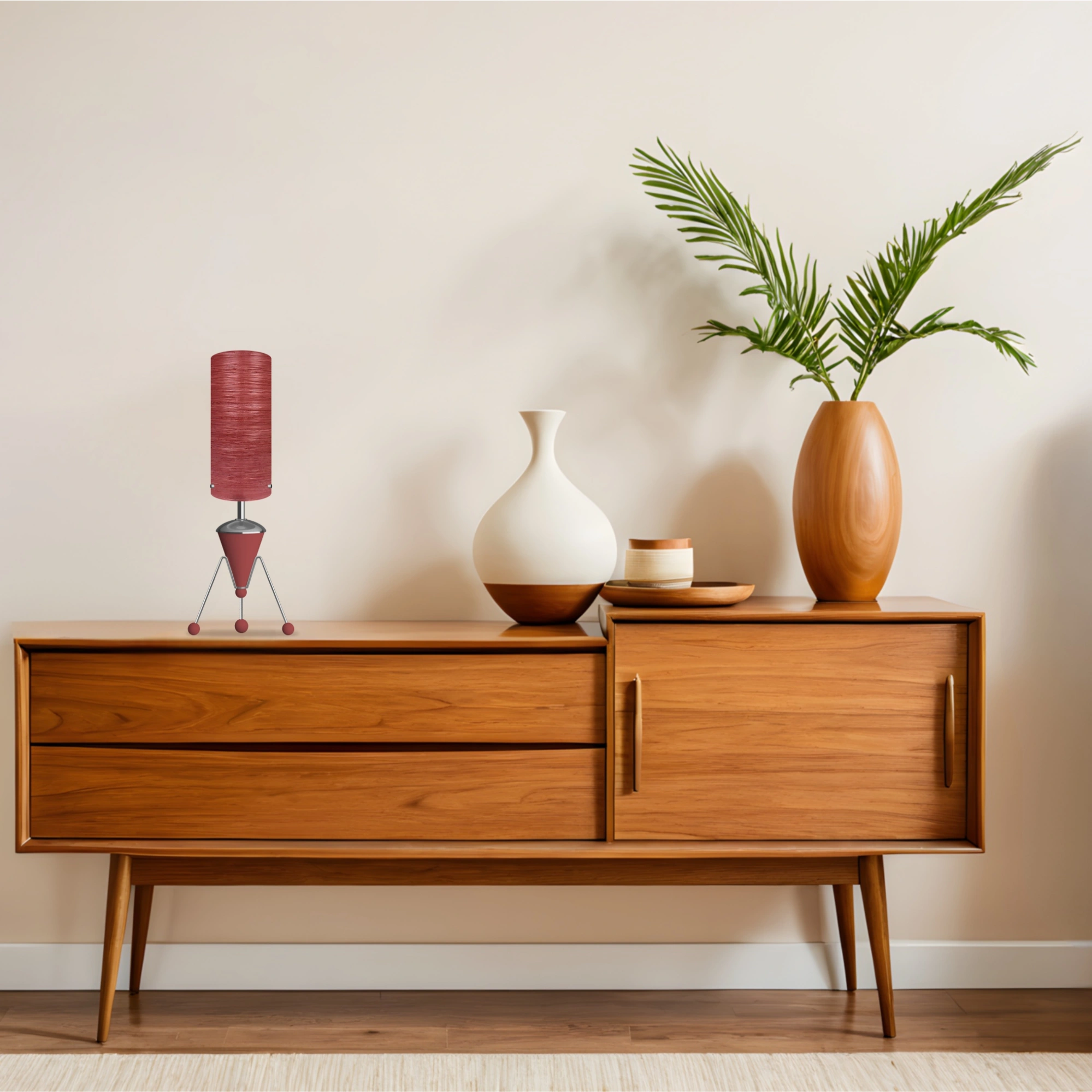 Mid-Century Modern Space Age Rocket Lamp By Royale - The Sputnik in Pink