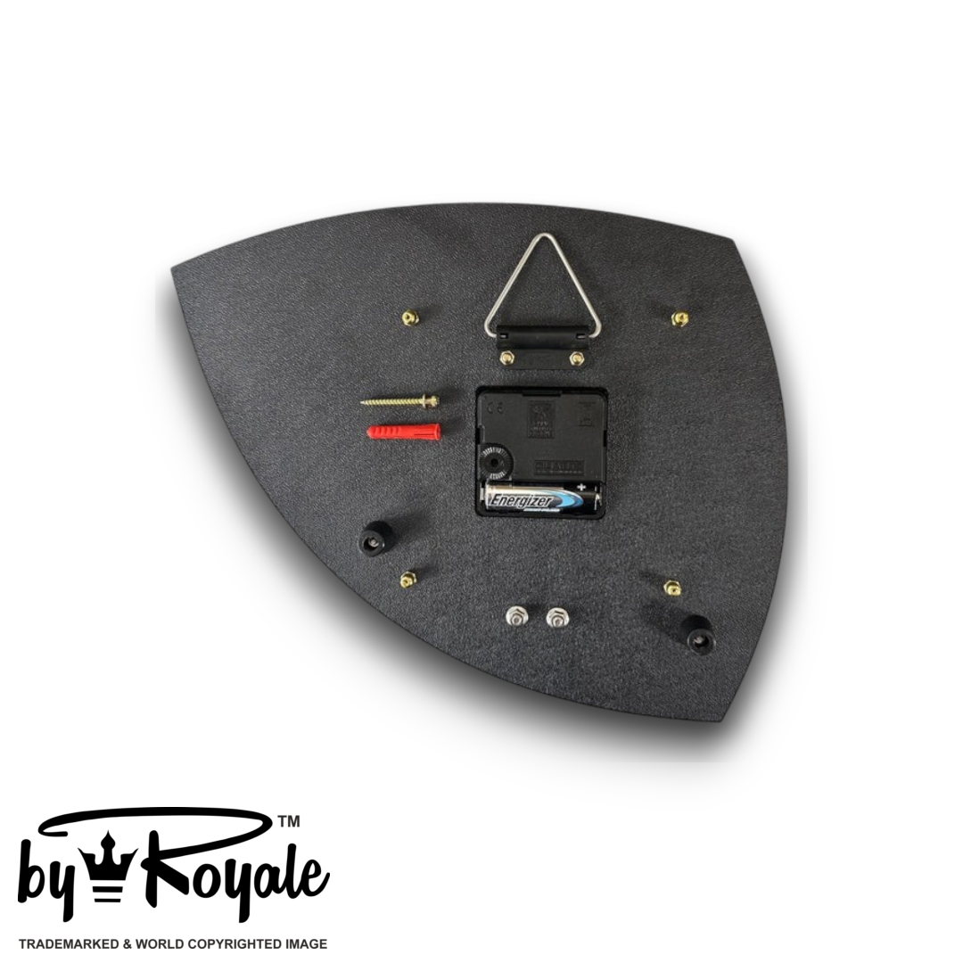 Mid Century Modern Royalexe Laminate Clock By Royale - Vertex in Smeg Blue