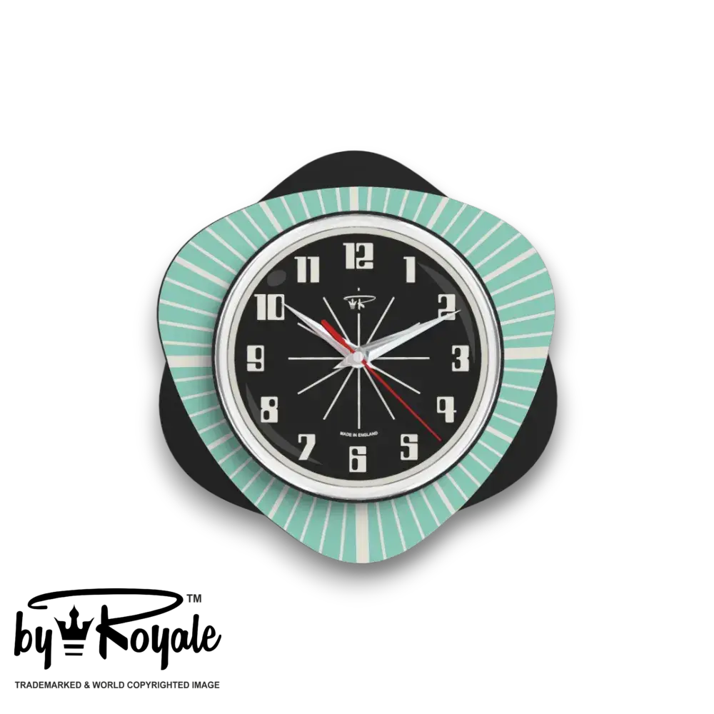 Mid Century Modern Royalexe Laminate Clock By Royale - Vogue Aquastone