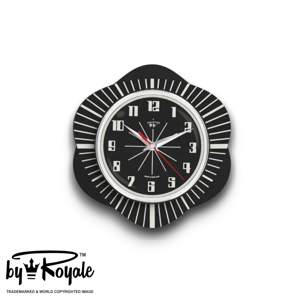 Mid Century Modern Royalexe Laminate Clock By Royale - Vogue Jet Black