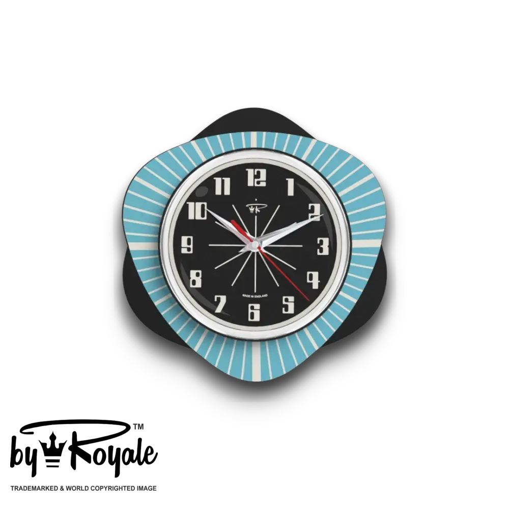 Mid Century Modern Royalexe Laminate Clock By Royale - Vogue Smeg Blue