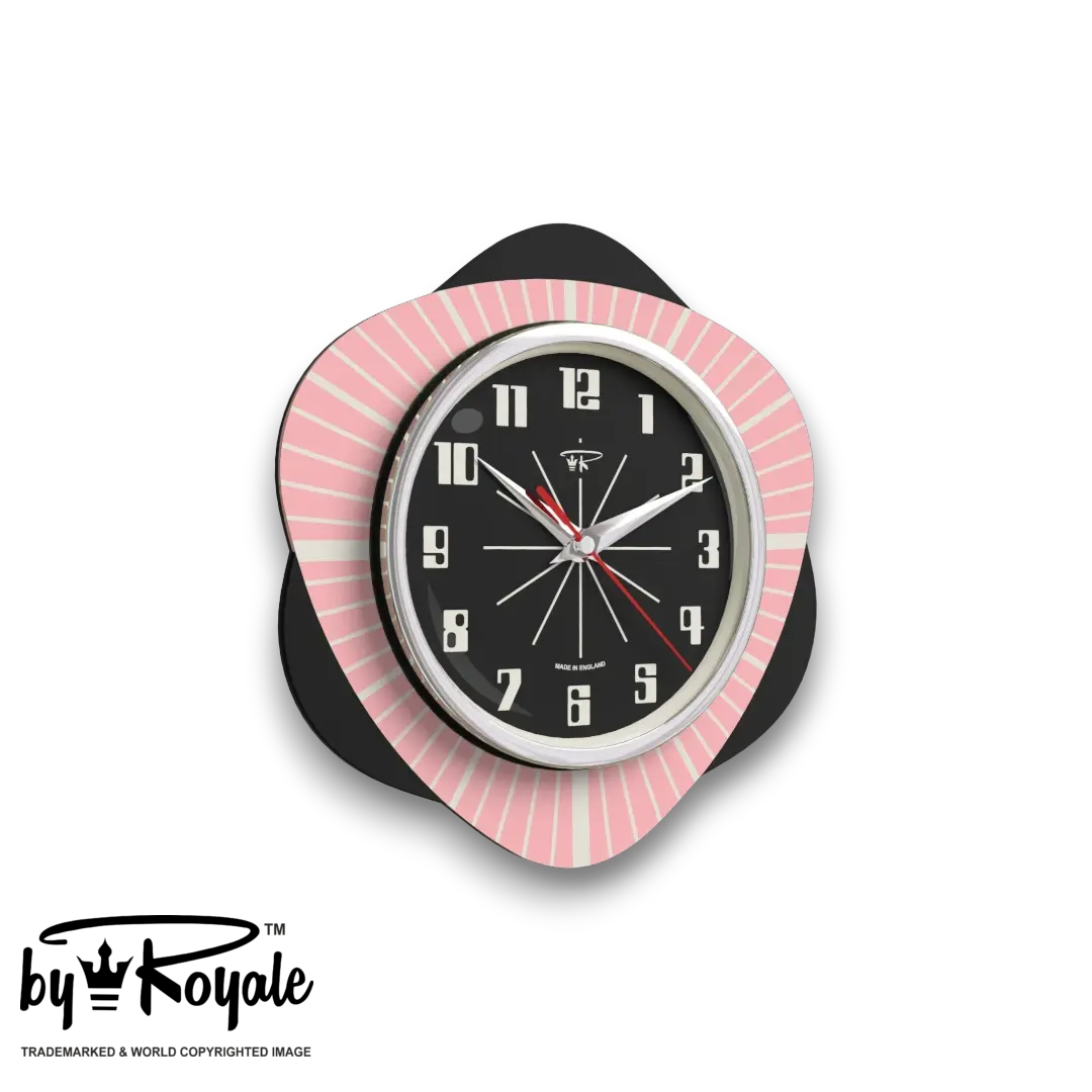 Mid Century Modern Royalexe Laminate Clock By Royale - Vogue Pink gallery image