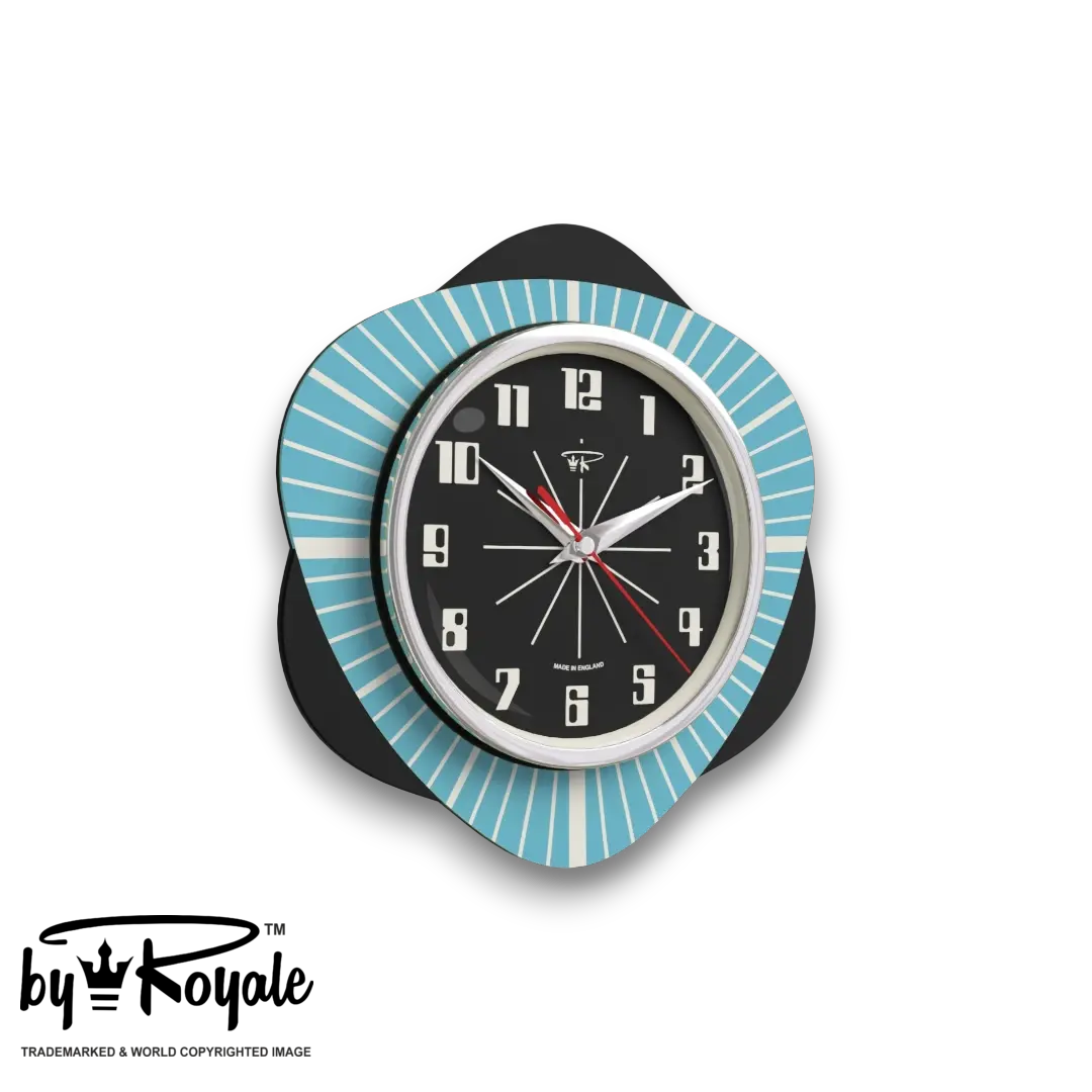 Mid Century Modern Royalexe Laminate Clock By Royale - Vogue Smeg Blue gallery image
