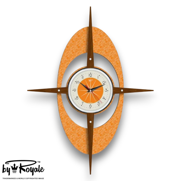 Mid Century Modern Royalexe Laminate Clock By Royale - Gambit
