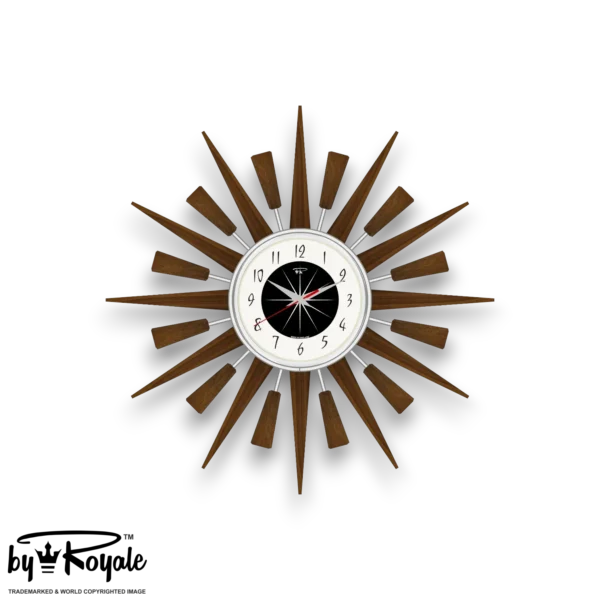 Mid Century Modern Starburst Wall Clock By Royale - The Jentique
