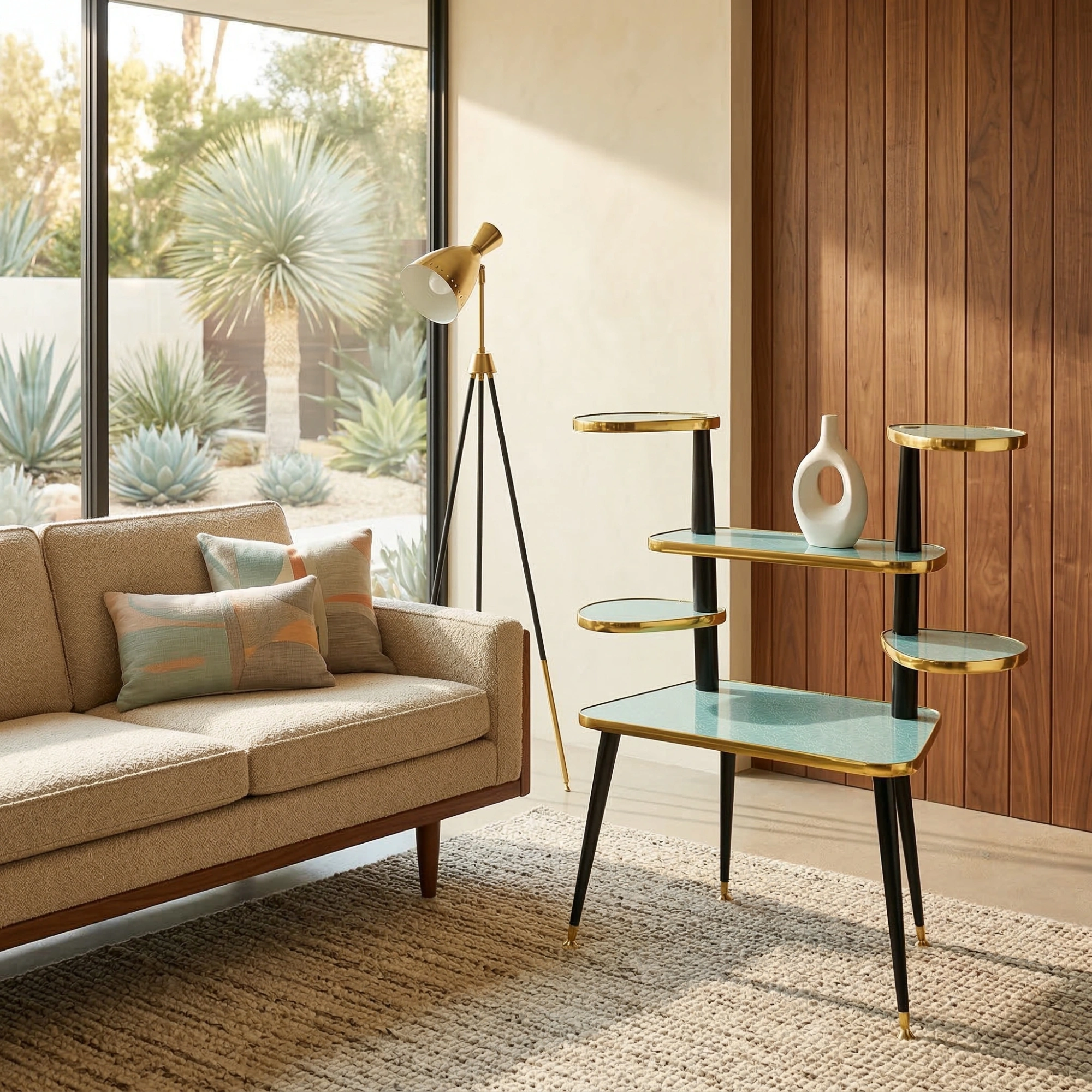 Mid Century Modern Royalexe™ 6 Tier Nova Plant Stand By Royale Naug Pattern in 12 Colours