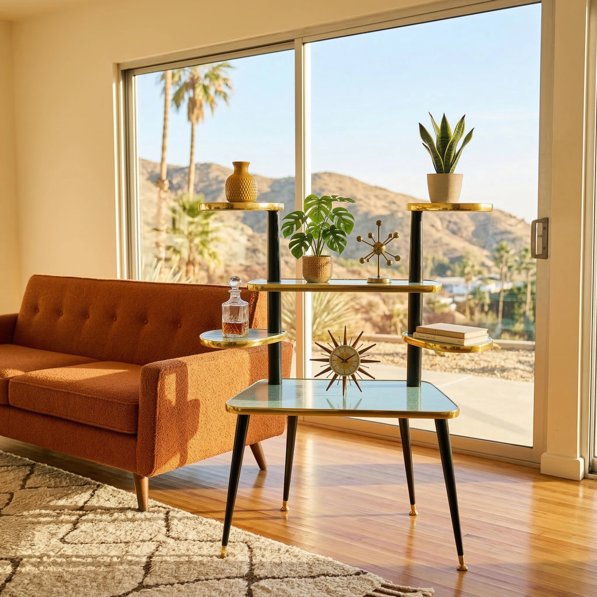 Mid Century Modern Royalexe&trade; 6 Tier Nova Plant Stand By Royale Naug Pattern in 12 Colours gallery image