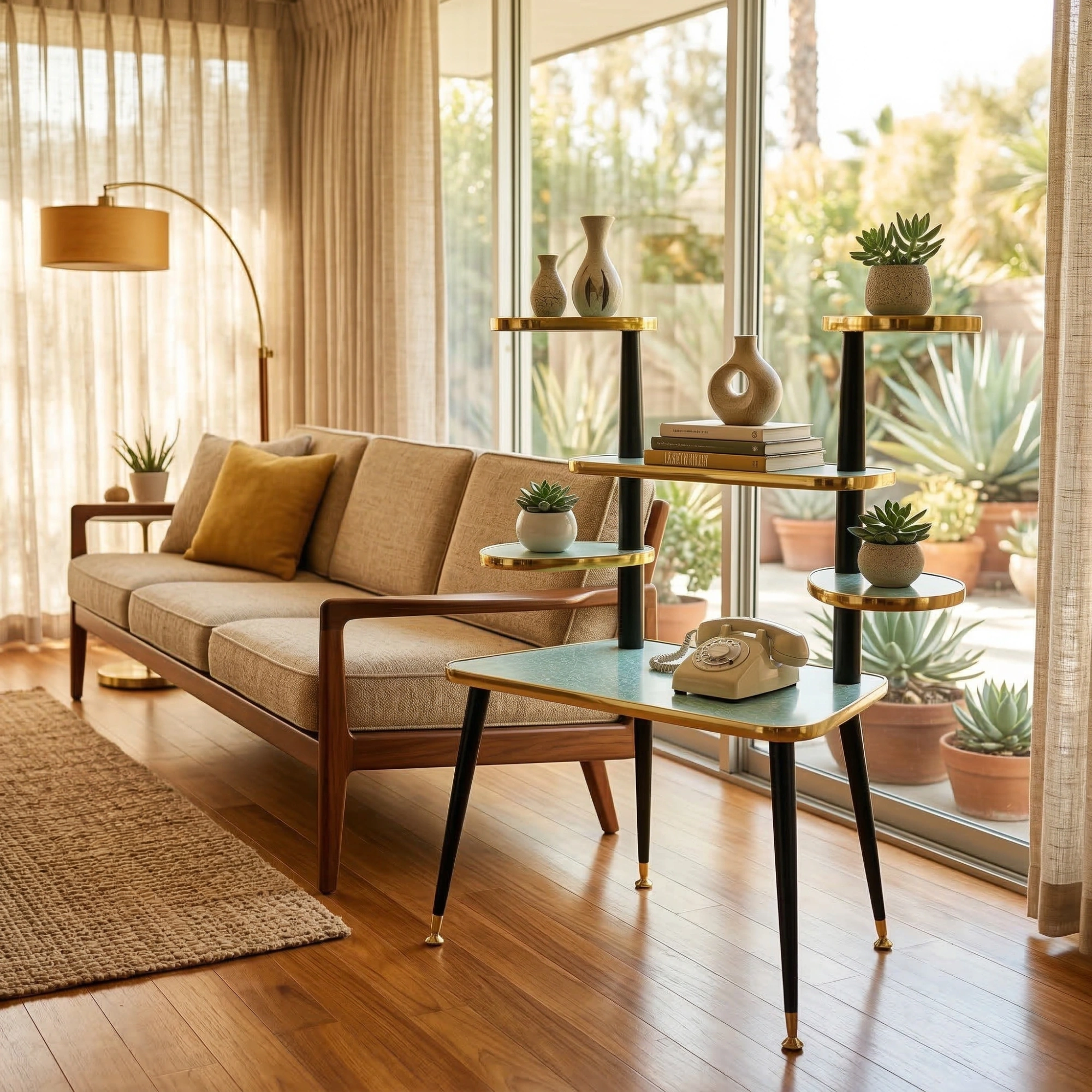 Mid Century Modern Royalexe™ 6 Tier Nova Plant Stand By Royale Naug Pattern in 12 Colours