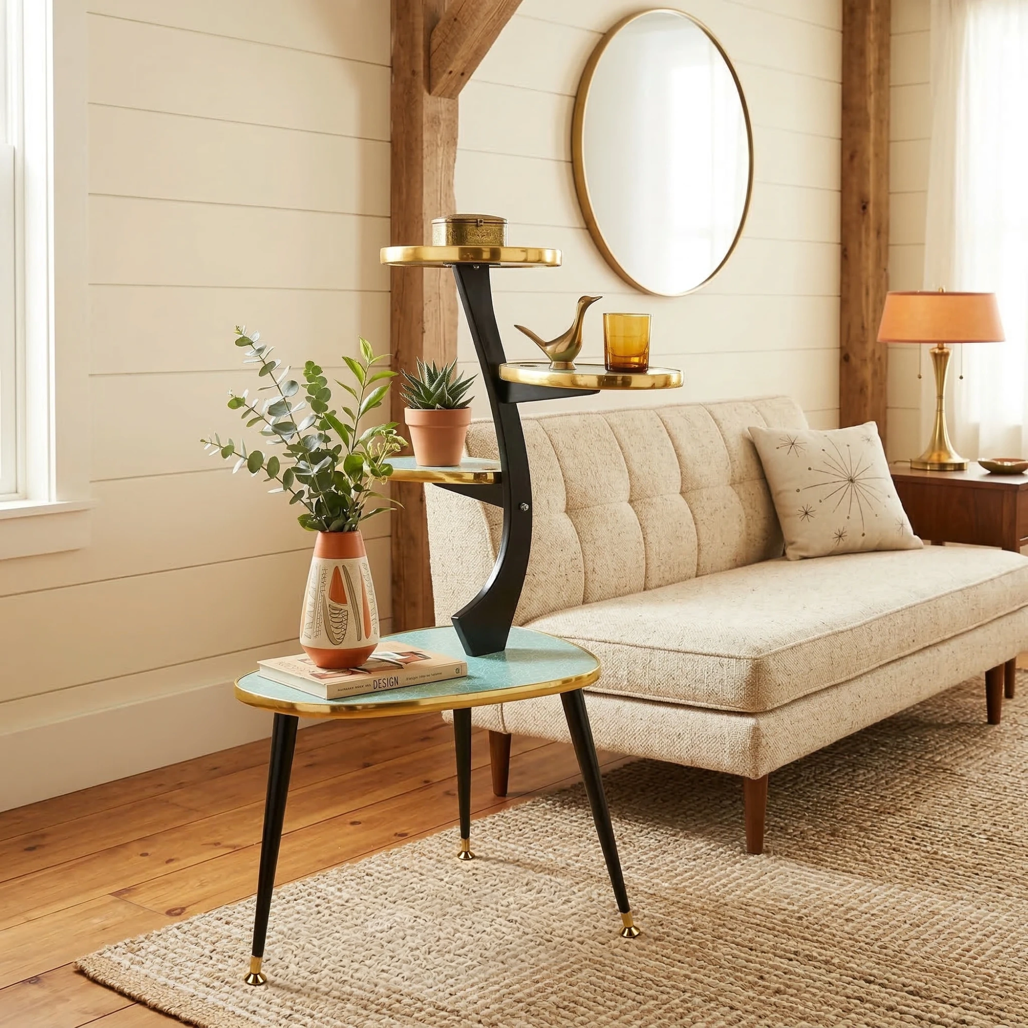 Mid Century Modern Royalexe&trade; 4 Tier Vira Plant Stand By Royale Naug Pattern in 12 Colours gallery image