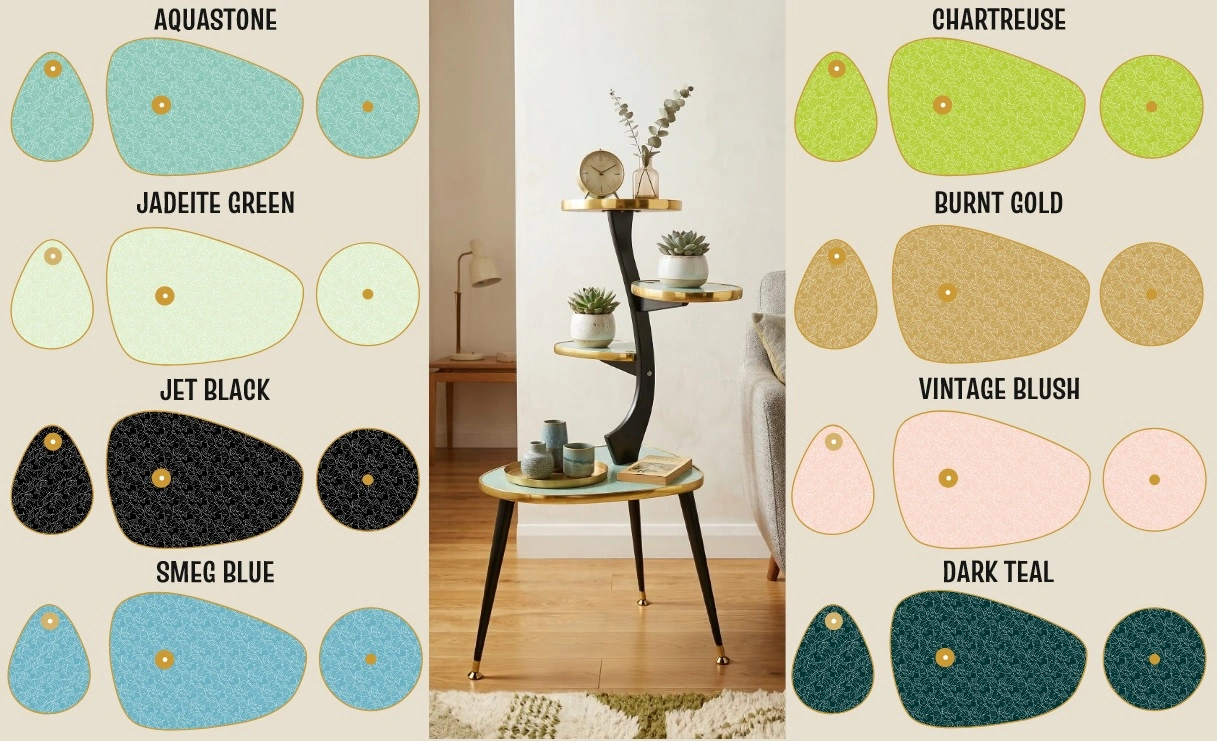 Mid Century Modern Royalexe™ 4 Tier Vira Plant Stand By Royale Naug Pattern in 14 Colours